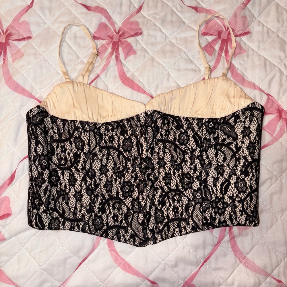Rumored Versailles Corset Black Lace Bustier Top